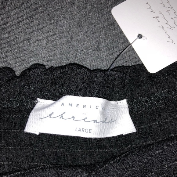 American Threads Black Off-the-Shoulder Top - Picture 3 of 4